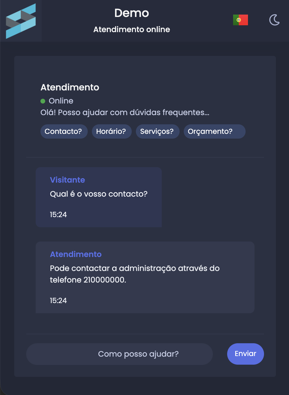 Assistente online do GC